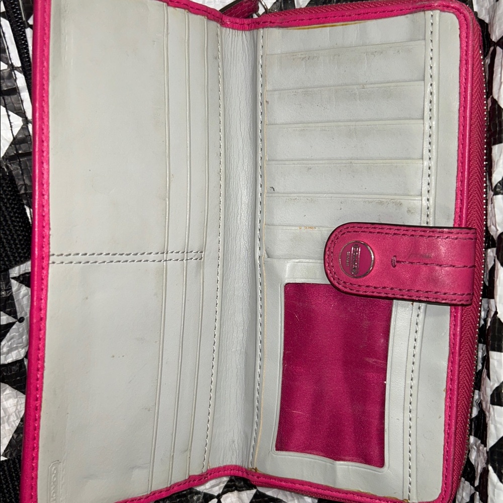 Coach Fuchsia Perforated Women's Wallet - Picture 4 of 16
